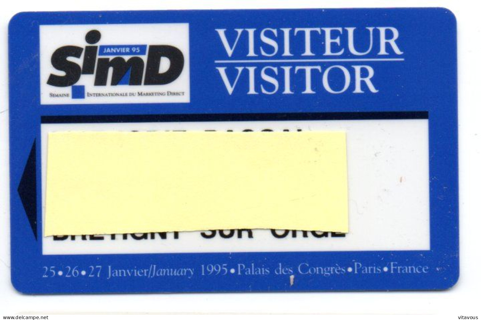 Carte Salon Badge SIMD 95 Card FRANCE Karte (F 613) - Cartes De Salon Et Démonstration