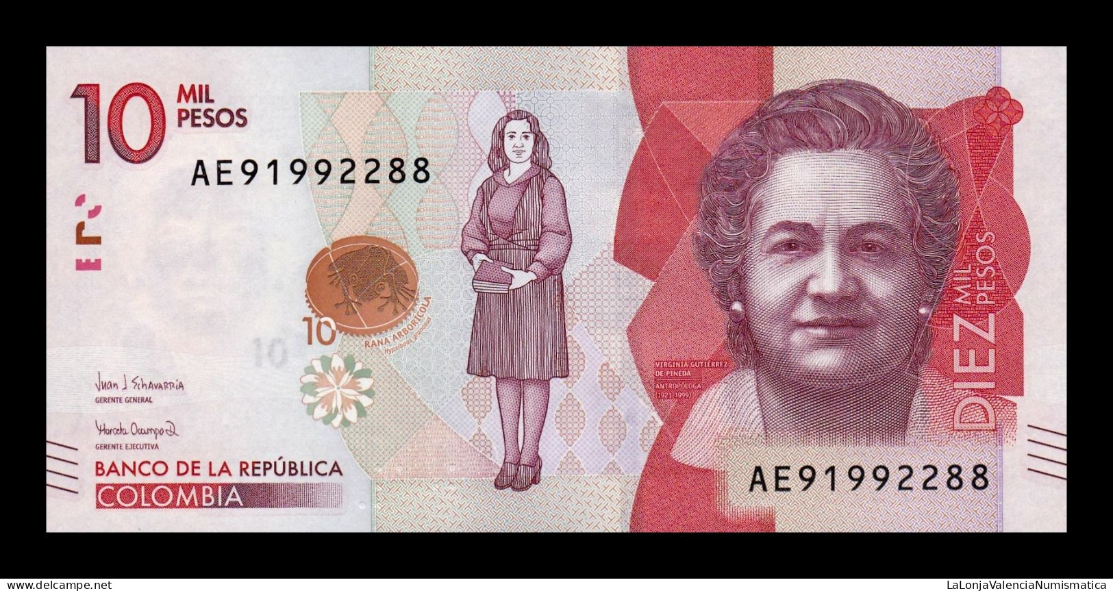 Colombia 10000 Pesos Virginia Gutiérrez 2017 Pick 460c Sc Unc - Colombie