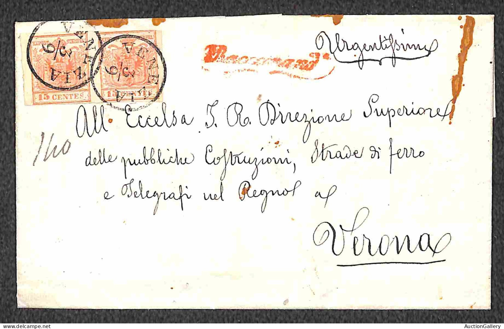 Antichi Stati Italiani - Lombardo Veneto - Tre Raccomandate Con Affrancature Diverse Della Prima Emissione - Difetti - D - Autres & Non Classés