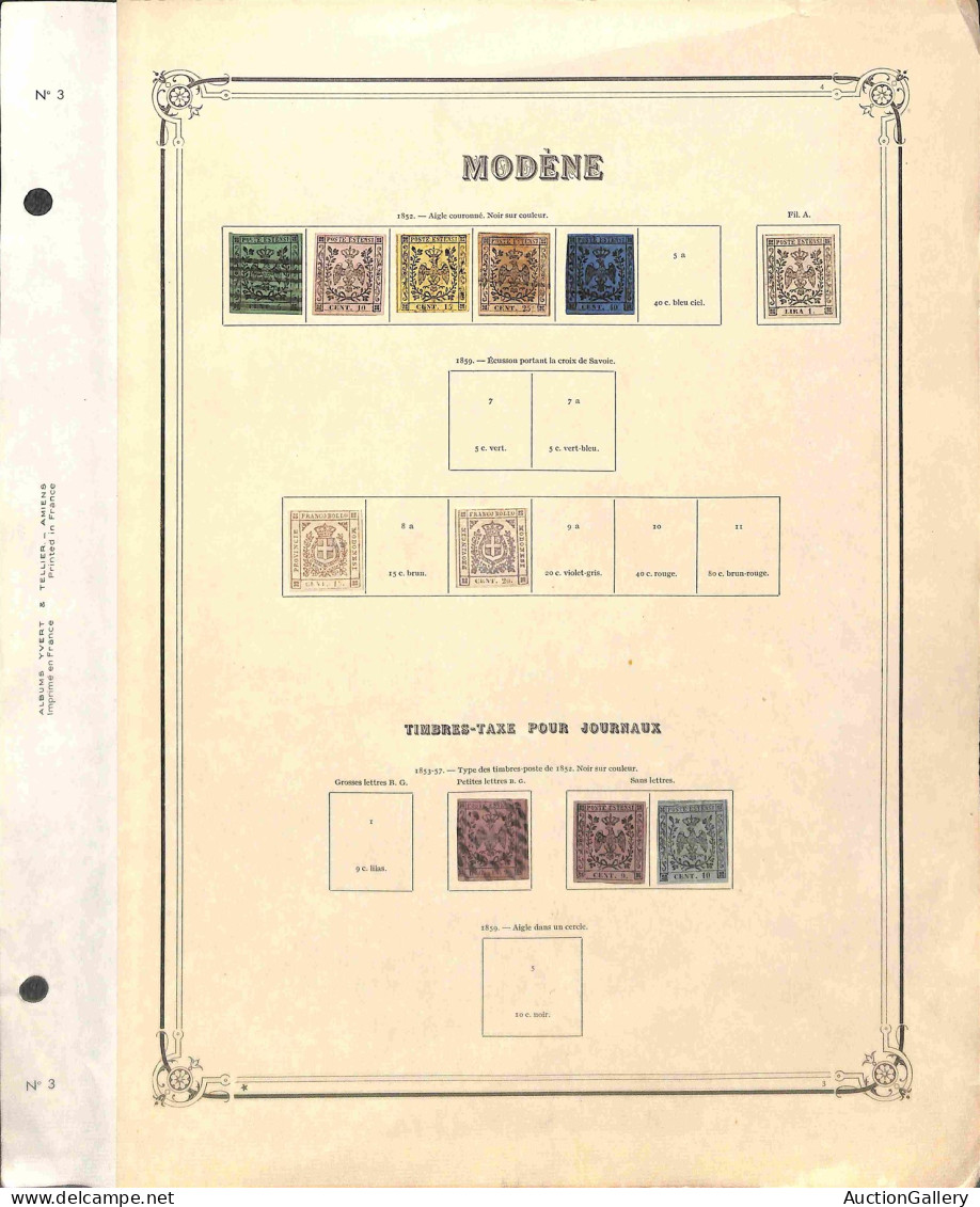 Antichi Stati Italiani - Modena - 1852/1857 - Piccolo Insieme Di 6 Valori Nuovi E 5 Valori Usati Del Periodo Su Foglio D - Other & Unclassified