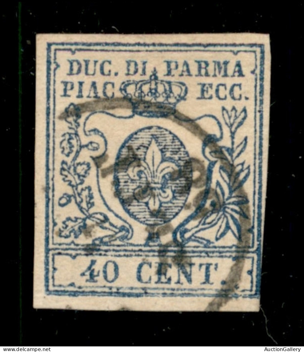 Antichi Stati Italiani - Parma - 1857 - 40 Cent (11b) Con 0 Stretto - Usato - Preciso Nell'angolo In Basso A Destra - Ce - Sonstige & Ohne Zuordnung