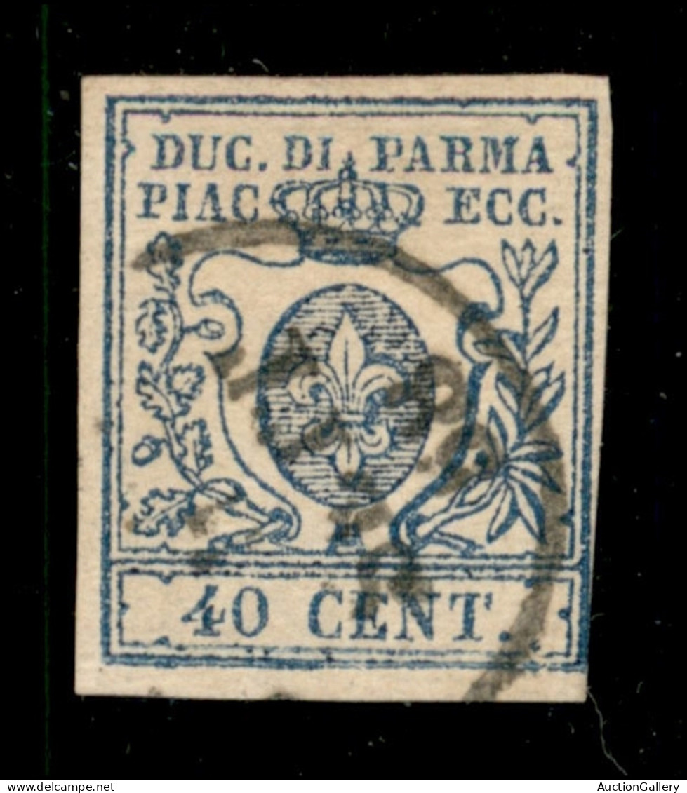 Antichi Stati Italiani - Parma - 1857 - 40 Cent (11b) Con 0 Stretto - Usato - Preciso Nell'angolo In Basso A Destra - Ce - Otros & Sin Clasificación