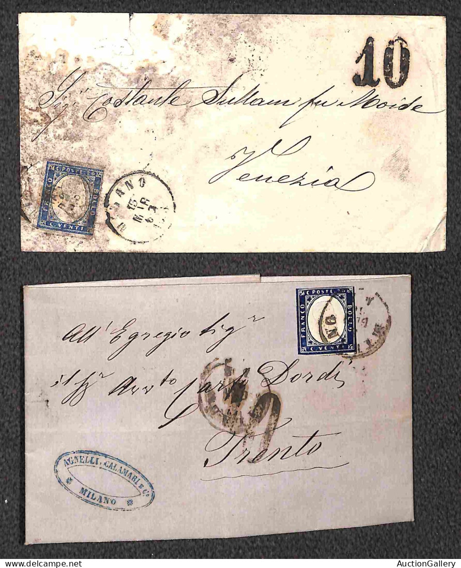 Antichi Stati Italiani - Sardegna - 1860/1862 - Tassate - Nove Lettere Col 20 Cent (15C/15D) Per Veneto E Austria - Dife - Sonstige & Ohne Zuordnung