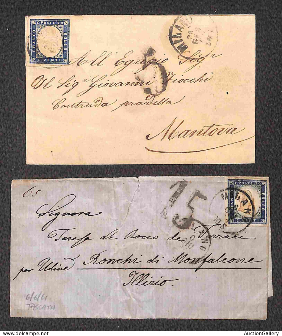 Antichi Stati Italiani - Sardegna - 1860/1862 - Tassate - Nove Lettere Col 20 Cent (15C/15D) Per Veneto E Austria - Dife - Altri & Non Classificati