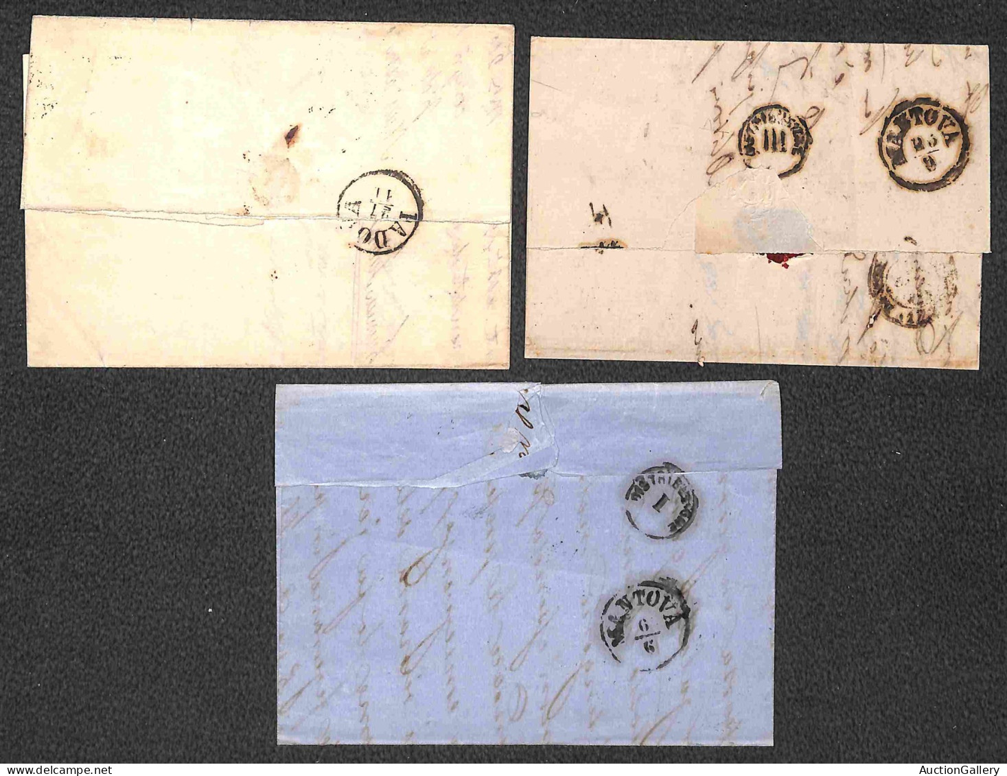 Antichi Stati Italiani - Sardegna - 1860/1862 - Tassate - Nove lettere col 20 cent (15C/15D) per Veneto e Austria - dife