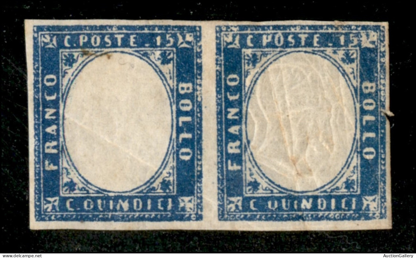 Regno - Vittorio Emanuele II - 1863 - 15 Cent (11n Varietà) - Coppia Orizzontale Senza Effigie A Sinistra + Doppia Effig - Altri & Non Classificati