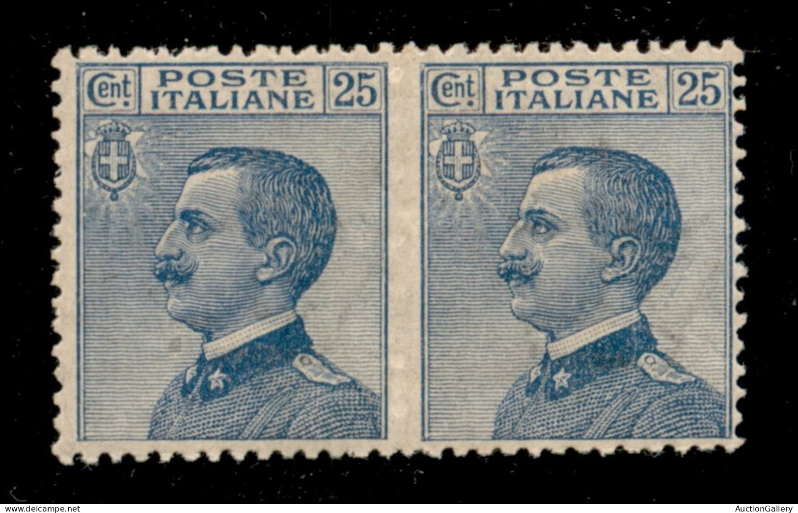 Regno - Vittorio Emanuele III - 1908 - 25 Cent Michetti (83l) - Coppia Orizzontale Non Dentellata Al Centro - Gomma Inte - Autres & Non Classés