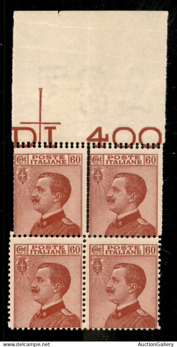 Regno - Vittorio Emanuele III - 1917/20 - Michetti Quartina 60 Cent Con Doppia Dentellatura Sulla Fila Superiore(111l) - - Other & Unclassified