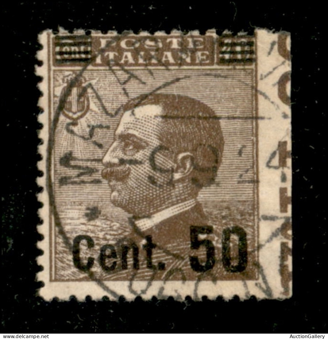 Regno - Vittorio Emanuele III - 1923 - 50 Su 40 Cent Michetti (139w) - Non Dentellato A Destra - Usato - Andere & Zonder Classificatie