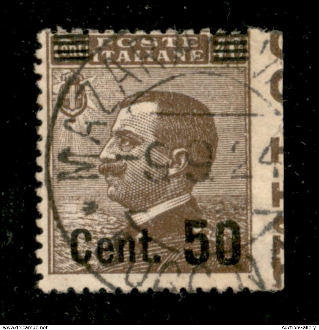 Regno - Vittorio Emanuele III - 1923 - 50 Su 40 Cent Michetti (139w) - Non Dentellato A Destra - Usato - Otros & Sin Clasificación