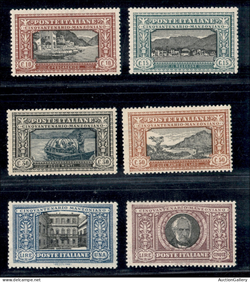 Regno - Vittorio Emanuele III - 1923 - Manzoni (151/156) - Serie Completa - Gomma Integra - Cert. E. Diena - Other & Unclassified