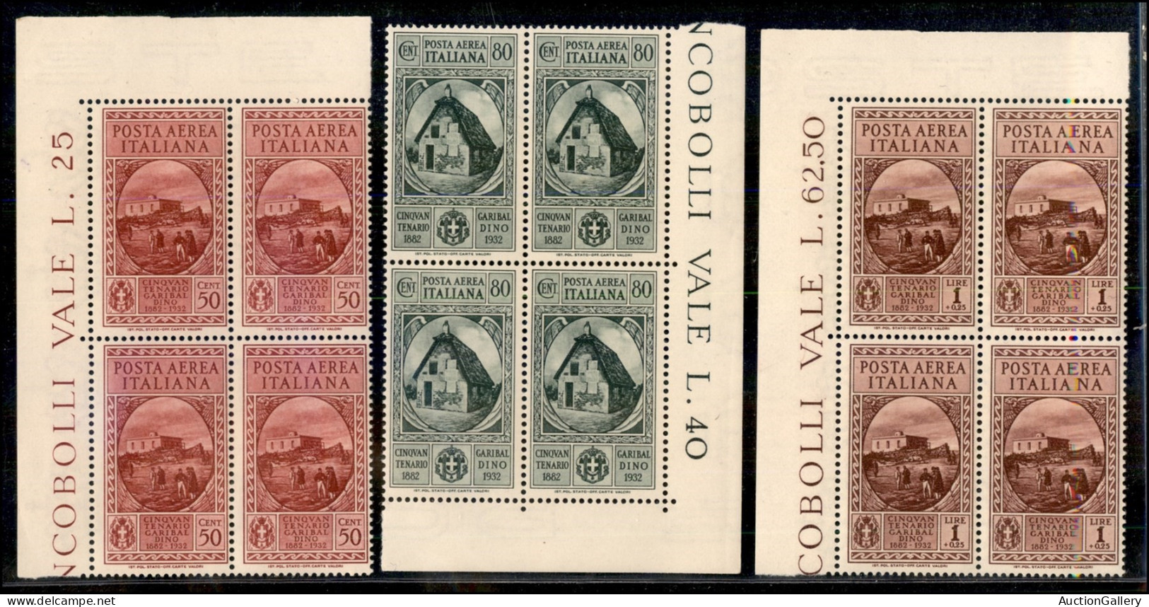 Regno - Vittorio Emanuele III - 1932 - Garibaldi (32/38) - Serie Completa In Quartine Angolari - Gomma Integra - Otros & Sin Clasificación