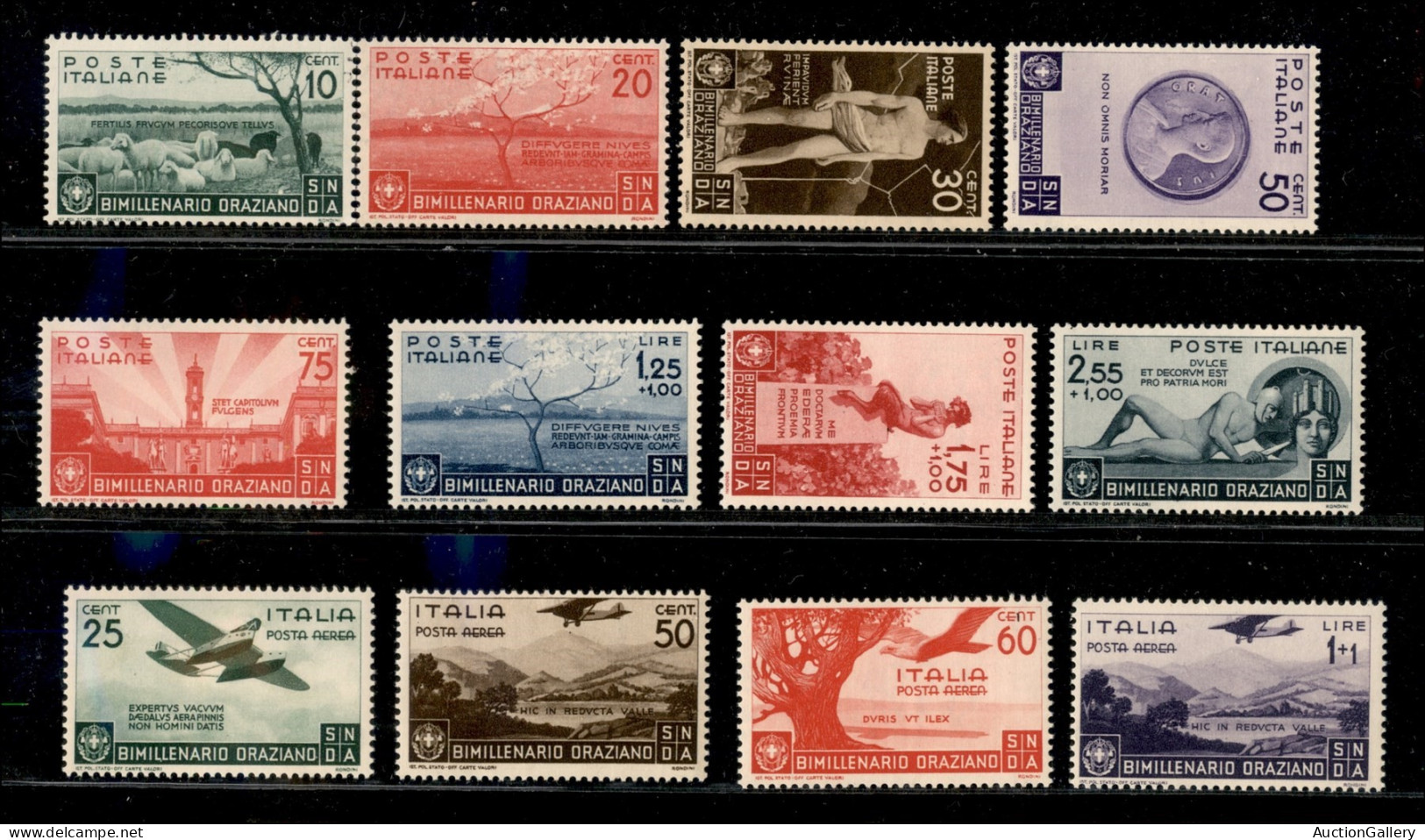 Regno - Vittorio Emanuele III - 1936 - Orazio (398/405 + Aerea 95/99) - Emissione Completa - 13 Valori - Gomma Integra - Otros & Sin Clasificación