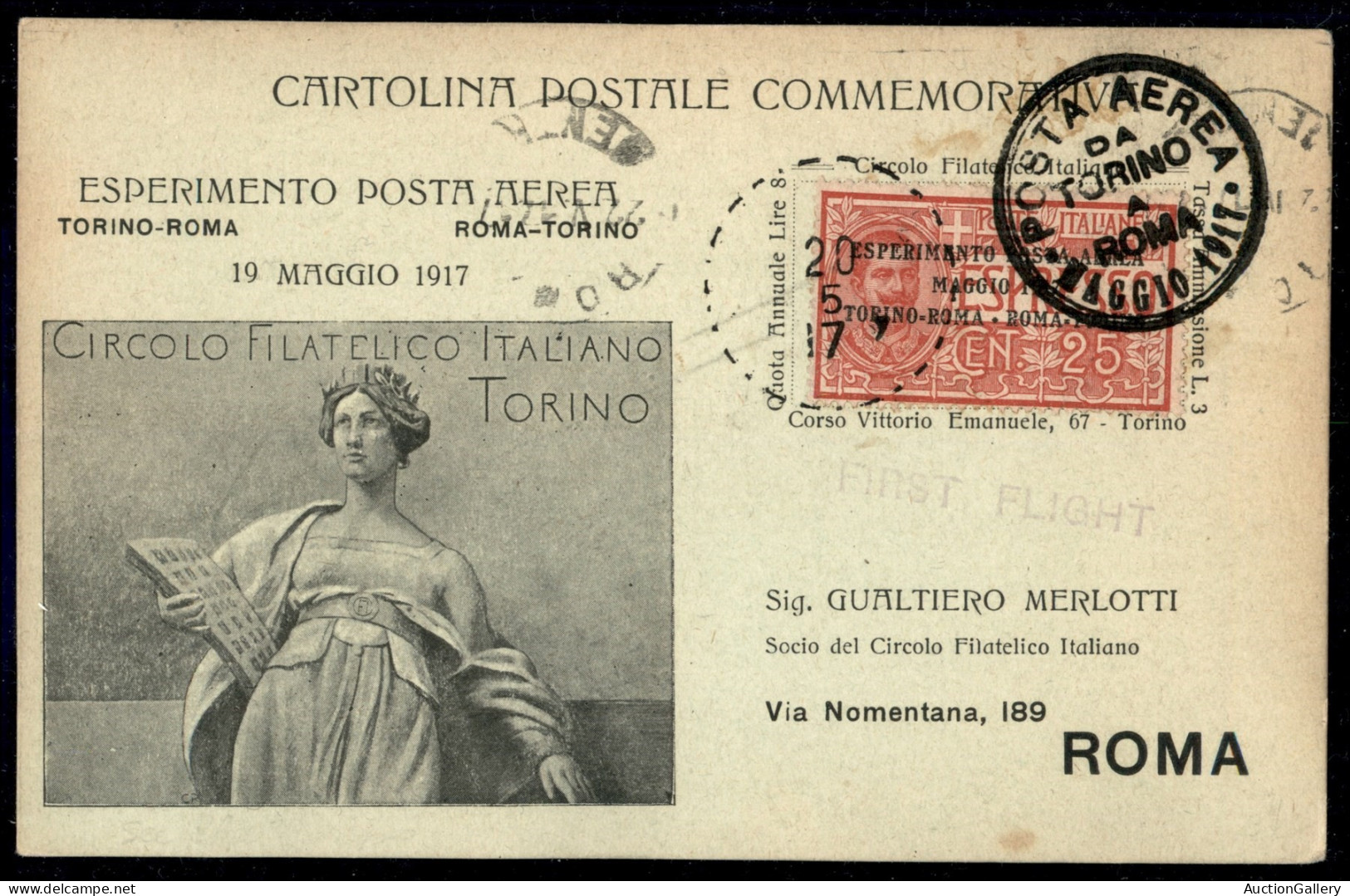 Regno - Posta Aerea - 1917/1926 - Piccolo Insieme Di 5 Cartoline E 3 Lettere Affrancate Con Valori Di Posta Aerea Tra Cu - Other & Unclassified