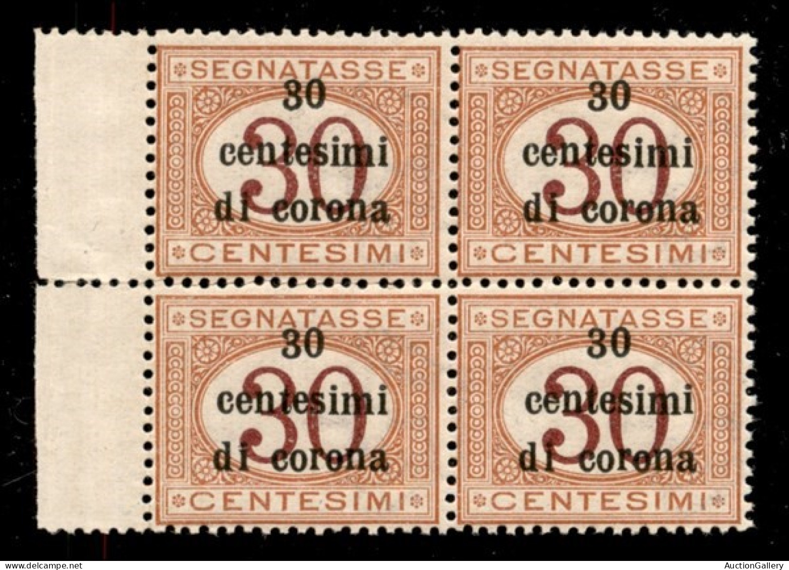 Occupazioni I Guerra Mondiale - Trento E Trieste - 1919 - 30 Cent Su 30 (4) In Quartina - Gomma Integra - Dentellatura A - Andere & Zonder Classificatie