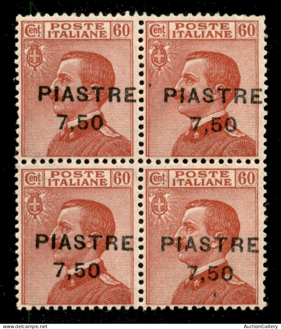 Uffici Postali All'Estero - Levante - Costantinopoli - 1922 - 7,50 Piastre Su 60 Cent (53db) Con Soprastampe Oblique - Q - Autres & Non Classés