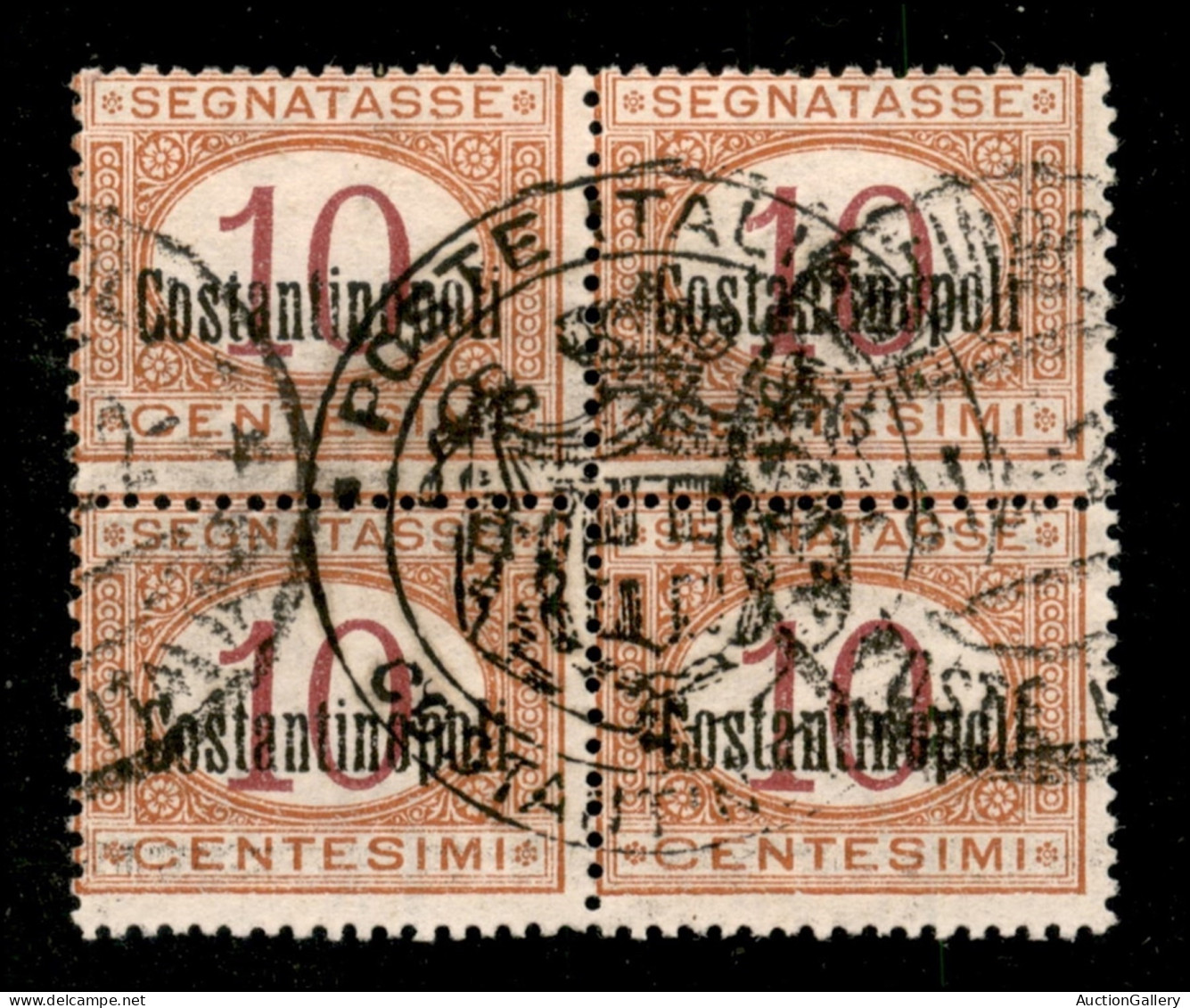 Uffici Postali All'Estero - Levante - Costantinopoli - 1922 - 10 Cent (1) In Quartina - Usato - Otros & Sin Clasificación