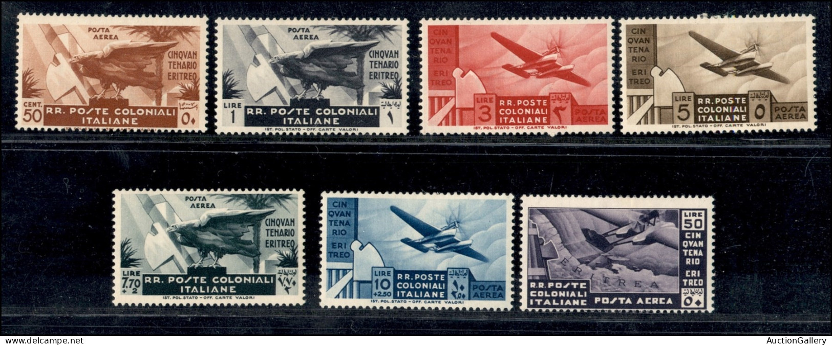 Colonie - Emissioni Generali - 1933 - Cinquantenario Eritreo (23/31 + Aerea 15/21) - Emissione Completa - 16 Valori Nuov - Other & Unclassified