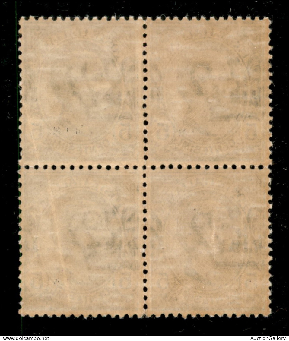 Colonie - Libia - 1912 - 5 Cent Leoni (3p) In Quartina - Soprastampa Spostata (ibia L) - Gomma Integra - Sonstige & Ohne Zuordnung