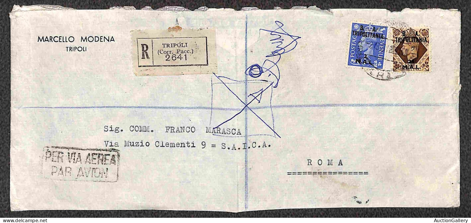 Occupazioni Straniere Delle Colonie - Occupazione Britannica - B.M.A./B.A. Tripolitania - 2 Mal (28) + 24 Mal (23) Su Ae - Sonstige & Ohne Zuordnung