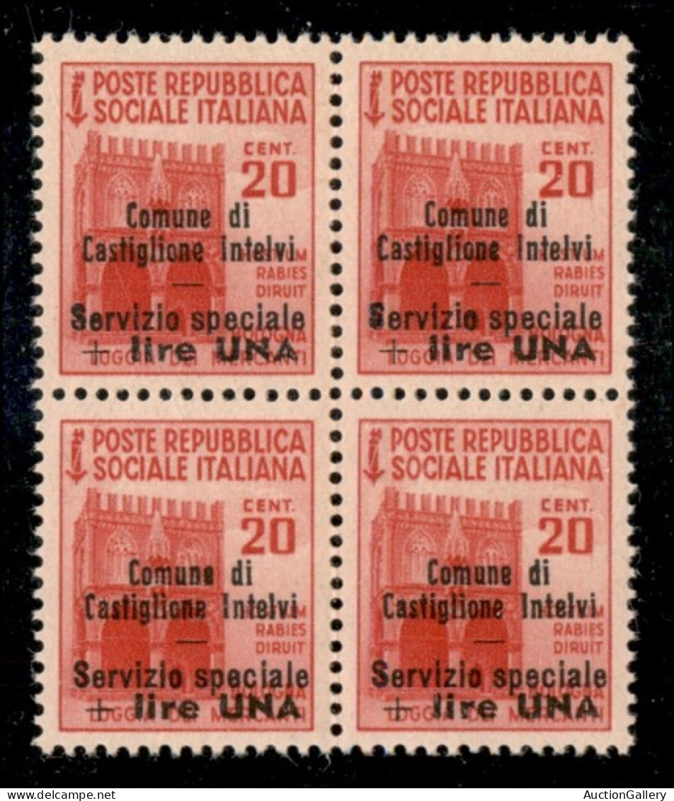 Emissioni Locali - Castiglione D'Intelvi - 1945 - 20 Cent + 1 Lira (5) In Quartina - Gomma Integra - Other & Unclassified