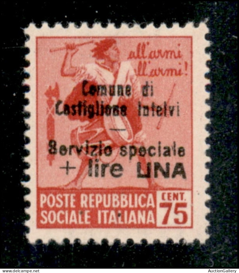 Emissioni Locali - Castiglione D'Intelvi - 1945 - 1 Lira Su 75 Cent (11) - Gomma Integra - Cert. AG - Andere & Zonder Classificatie