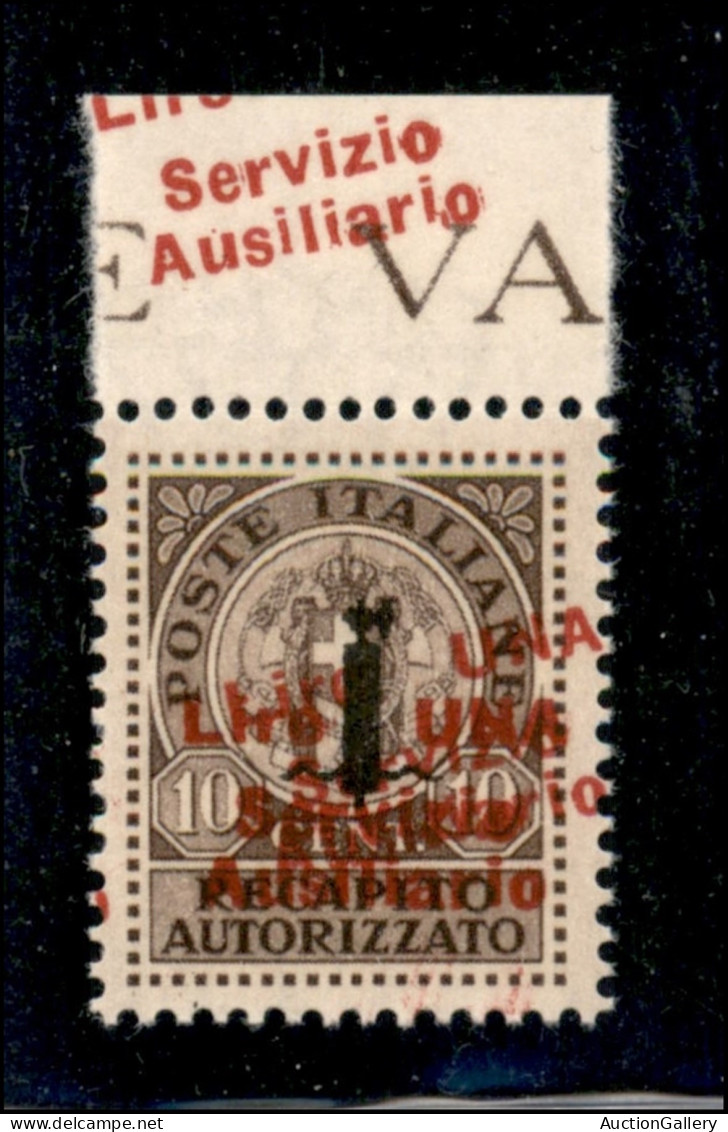 Emissioni Locali - Guidizzolo - 1945 - 1 Lira Su 10 Cent (2b) Bordo Foglio Con Doppia Soprastampa (una Obliqua Ripetuta  - Otros & Sin Clasificación