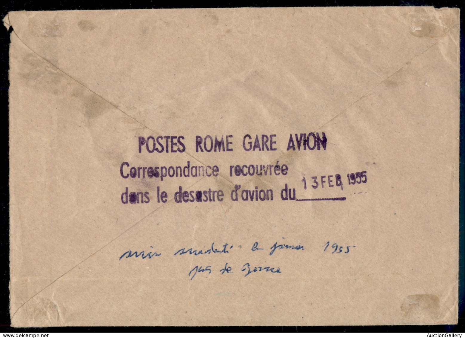 1955 - Busta Di Servizio Delle Poste Indirizzata A Leopoldville Con Timbro "posta Recuperata" Relativa All'incidente Aer - Andere & Zonder Classificatie
