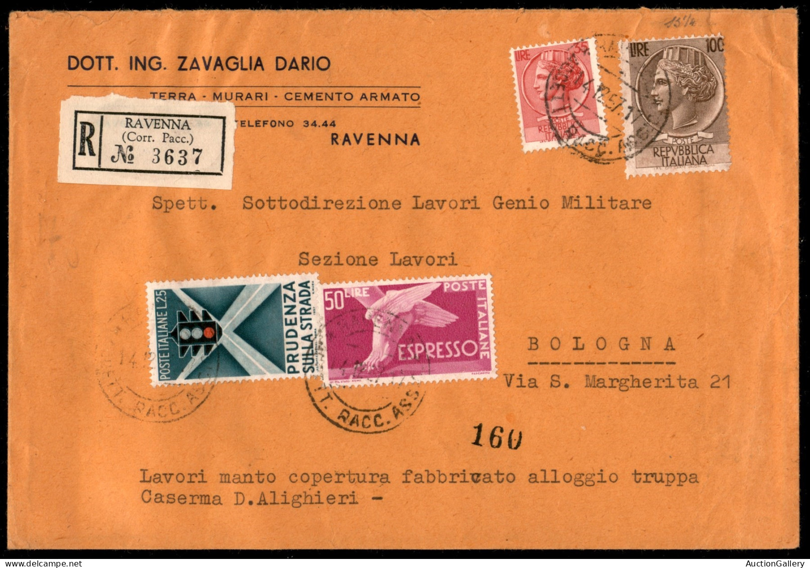 Repubblica - 100 Lire Turrita (785) Con Dentellatura Spostata A Sinistra + Complementari (771 + 815/l + 33) Su Raccomand - Andere & Zonder Classificatie