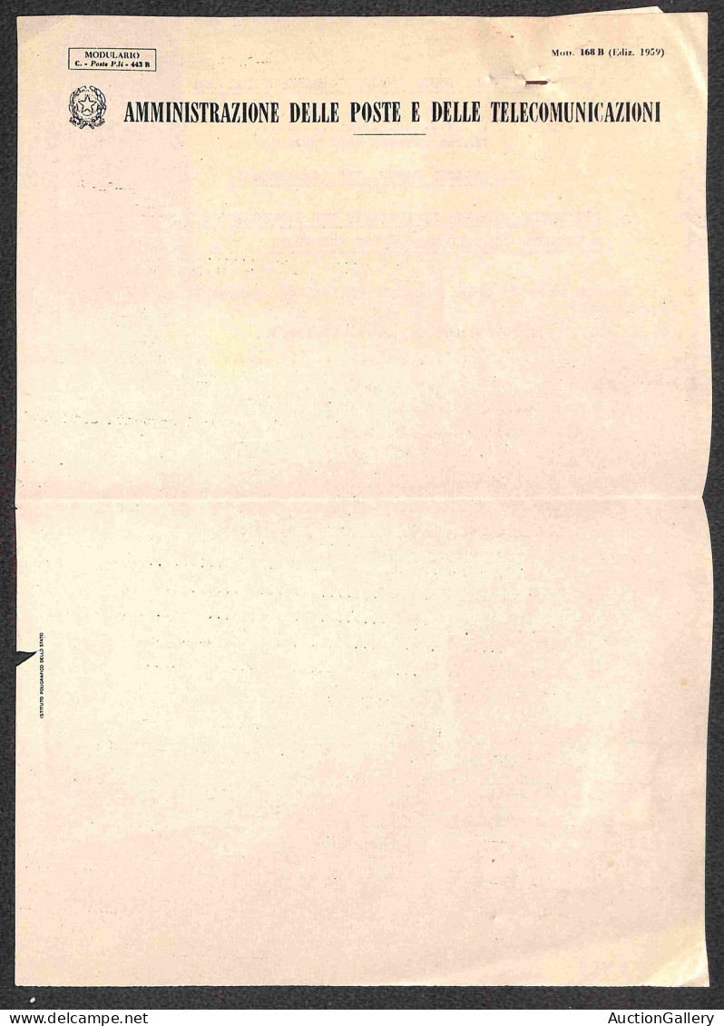 Repubblica - 40 Lire Michelangiolesca (906) Su Modulo Per Richiesta Rinnovo Concessioni - Firenze 5.1.62 - Otros & Sin Clasificación