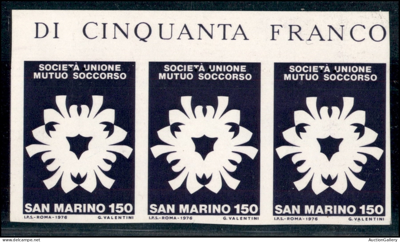 San Marino - 1976 - 150 Lire Mutuo Soccorso (969) - Errori Di Stampa E Dentellatura - Quartina + 2 Coppie + 2 Strisce Di - Otros & Sin Clasificación