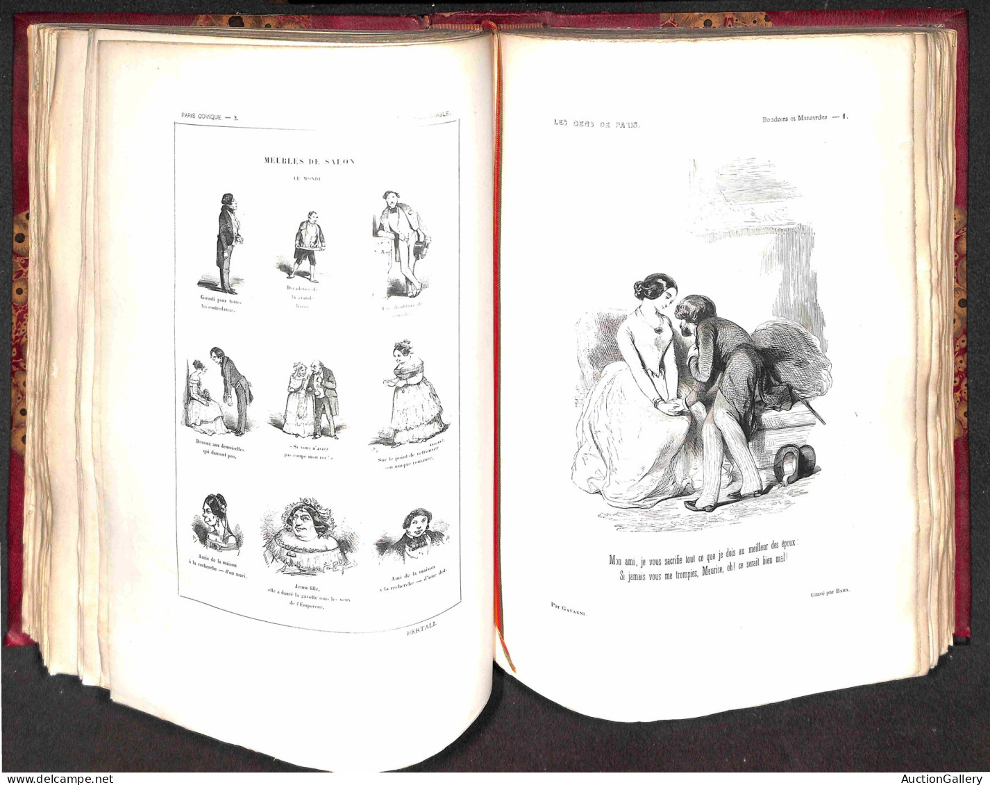 Europa - Francia - Le Diable a Paris - 1845/1846 - Tome I + Tome II - i due volumi completi rilegati all'epoca - in otti