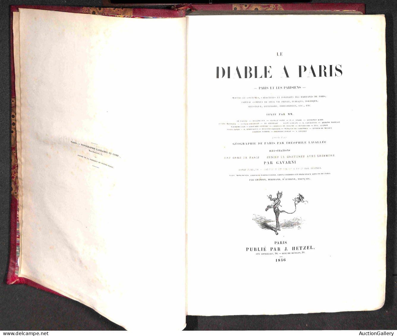 Europa - Francia - Le Diable a Paris - 1845/1846 - Tome I + Tome II - i due volumi completi rilegati all'epoca - in otti