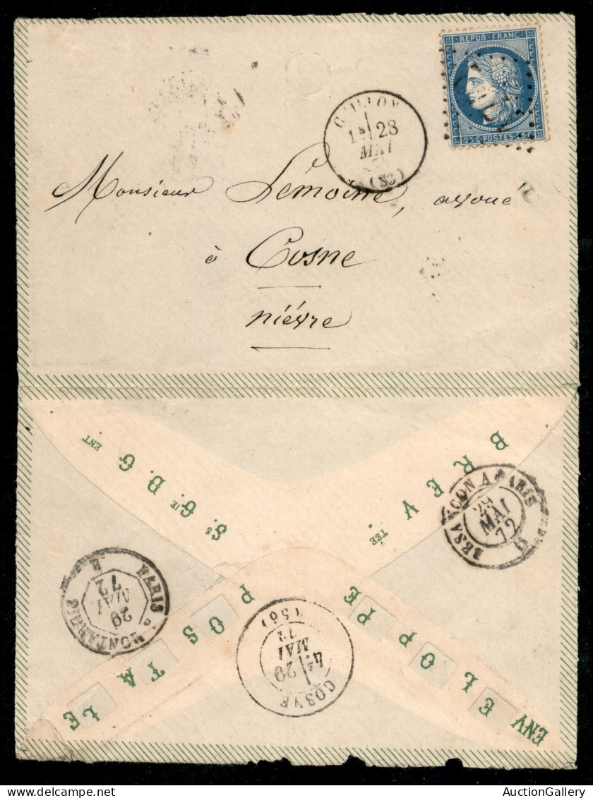 Europa - Francia - Envelope Postale Brev.tee S.G.D.G. Con 25 Cent (51) Da Gujon A Cosne Del 28.5.72 - Otros & Sin Clasificación