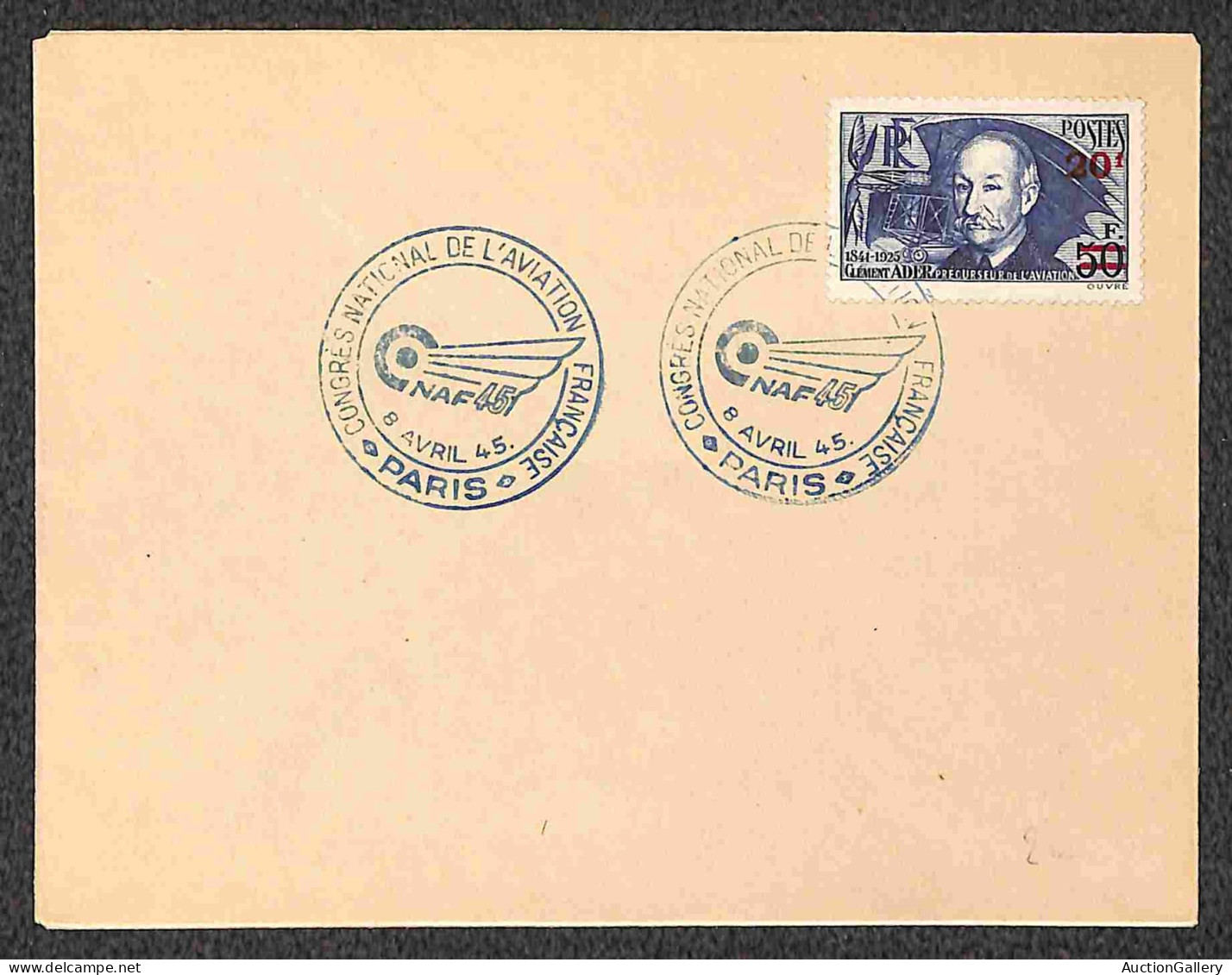 Europa - Francia - 1945 (8 Aprile) - Parigi/Congresso Aviatorio - Muller 335 - Due Buste Con Annulli Speciali - Other & Unclassified