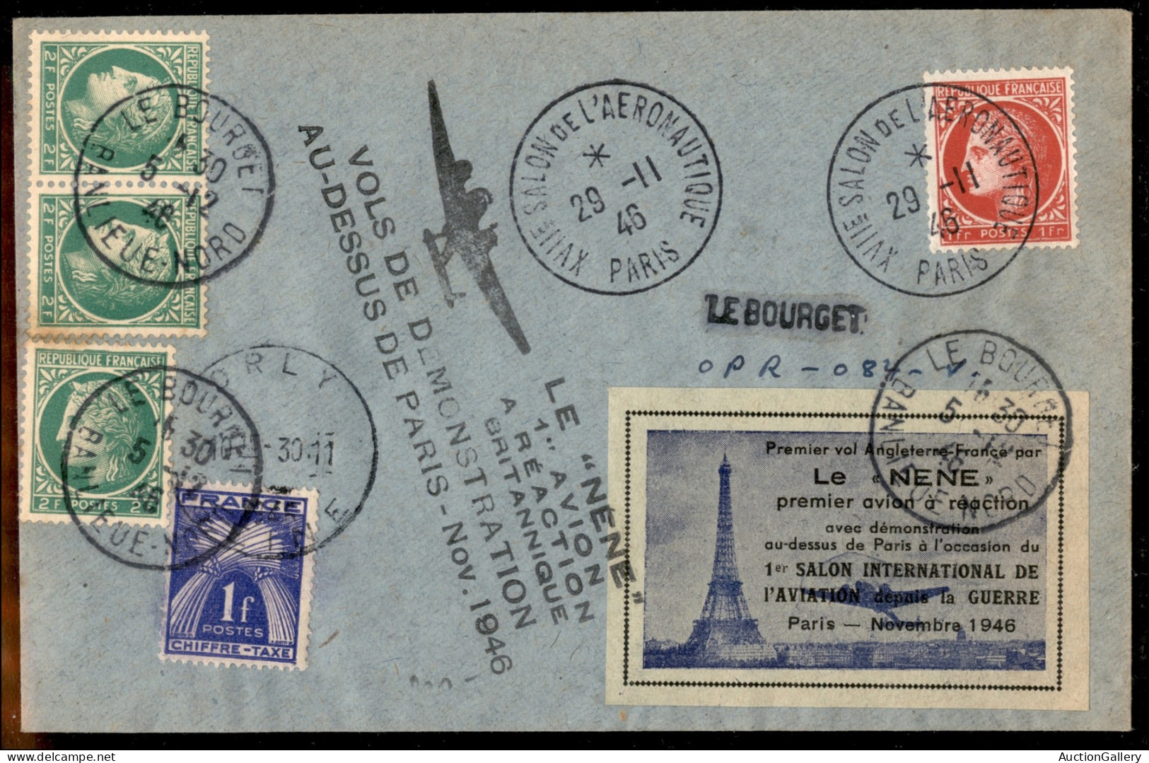 Europa - Francia - 1946 (29/30 Novembre) - Parigi XVII Salone Aeronautico - Due Buste Speciali - Andere & Zonder Classificatie
