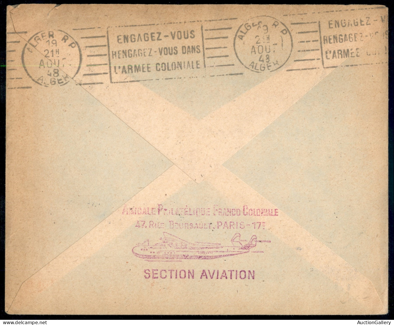 Europa - Francia - 1948 (19 Agosto) - Marsiglia Algeri - Muller 655 - Aerogramma Del Volo - Other & Unclassified