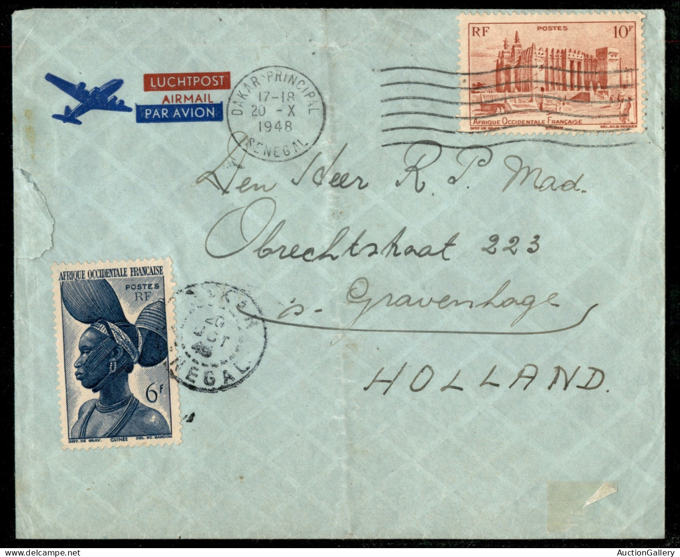 Europa - Francia - Aerogramma Da Dakar A Gravenhage (Olanda) Del 20.10.1948 - Other & Unclassified