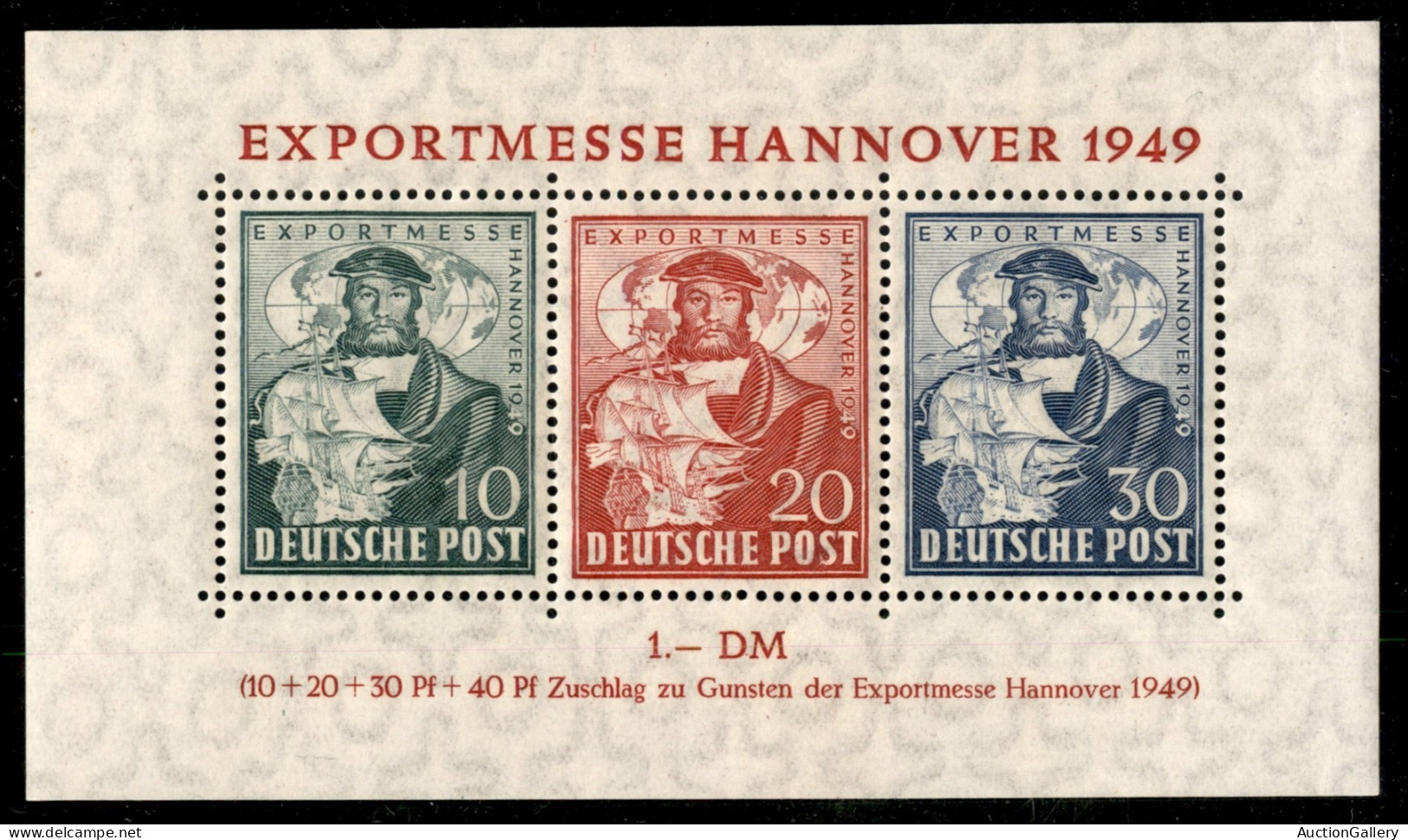 Europa - Germania - 1949 - Bizona - Foglietto Esposizione Di Hannover (B1 - 103 I/105 I) - Gomma Integra - Autres & Non Classés