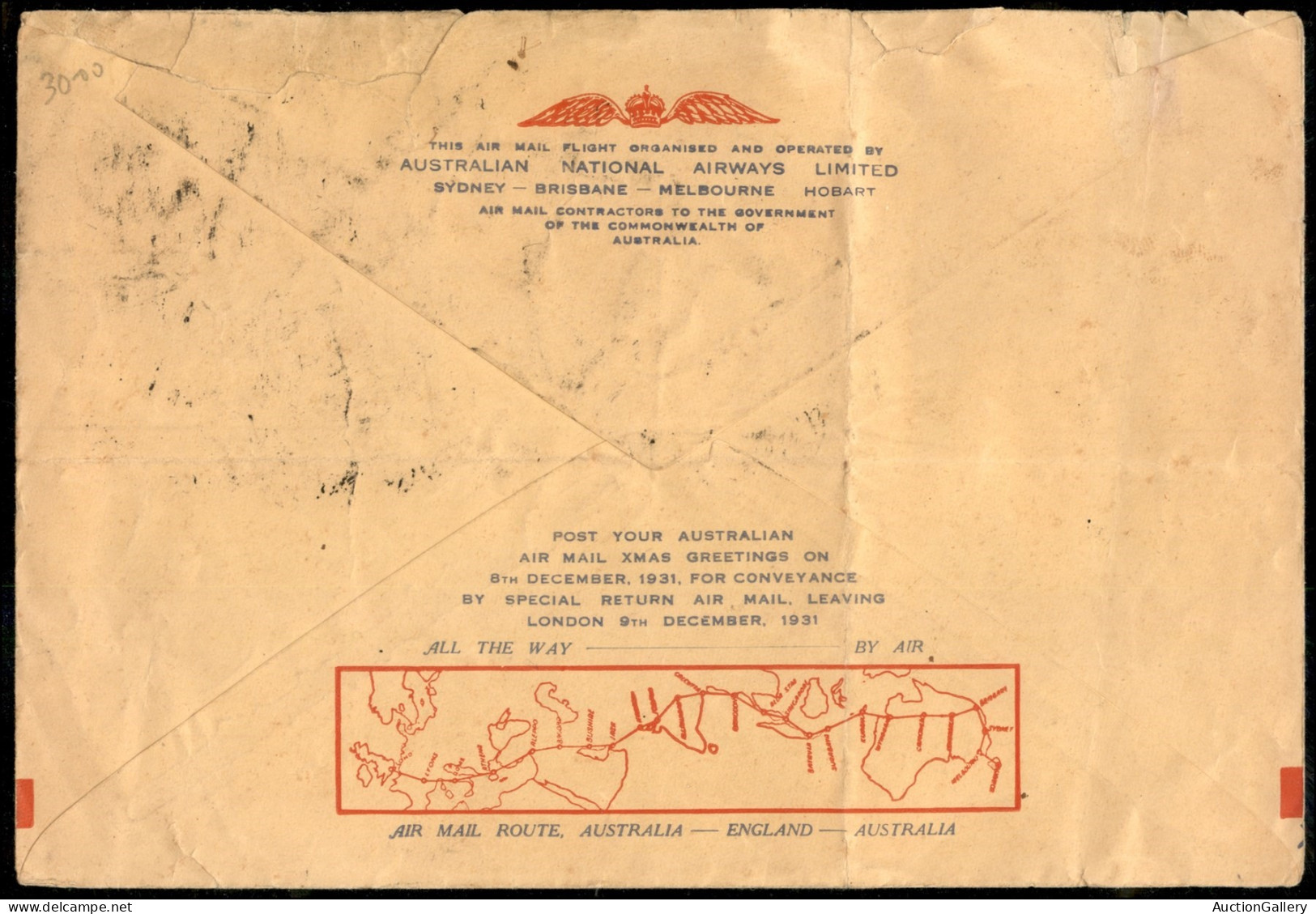 Oltremare - Australia - 1931 (20 Novembre) - Christmas Greetings - Melbourne Leicester - Other & Unclassified