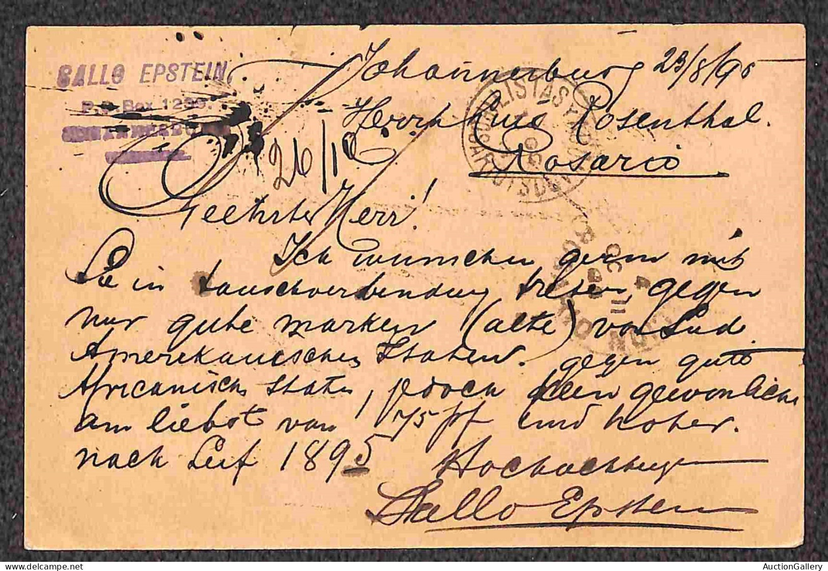 Oltremare - Sud Africa - 1895 - Cartolina Postale Per L'Argentina + Busta Per Gli USA - Autres & Non Classés