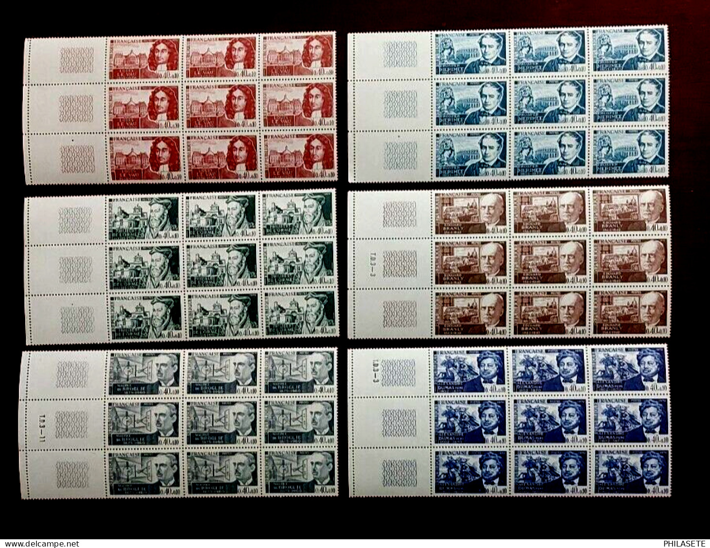 France 1970 6 Blocs De 9 Timbres N** YT N° 1623, 1624, 1625, 1626, 1627, 1628 - Feuilles Complètes