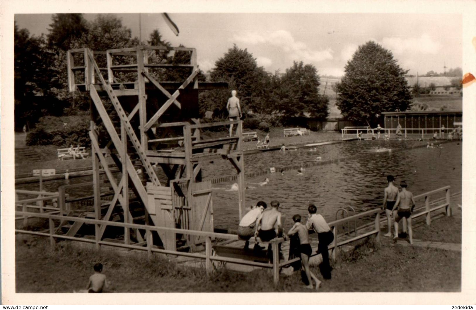 D3044 - Heiligenstadt - Schwimmbad Freibad Sprungturm - Volkskunstverlag Reichenbach - Heiligenstadt