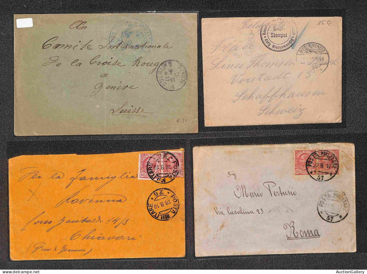 Lotti&Collezioni - Area Italiana - POSTA MILITARE - 1915/1919 - Lotto Di 53 Cartoline  Per Lo Più Usate E 9 Bustine Con  - Autres & Non Classés
