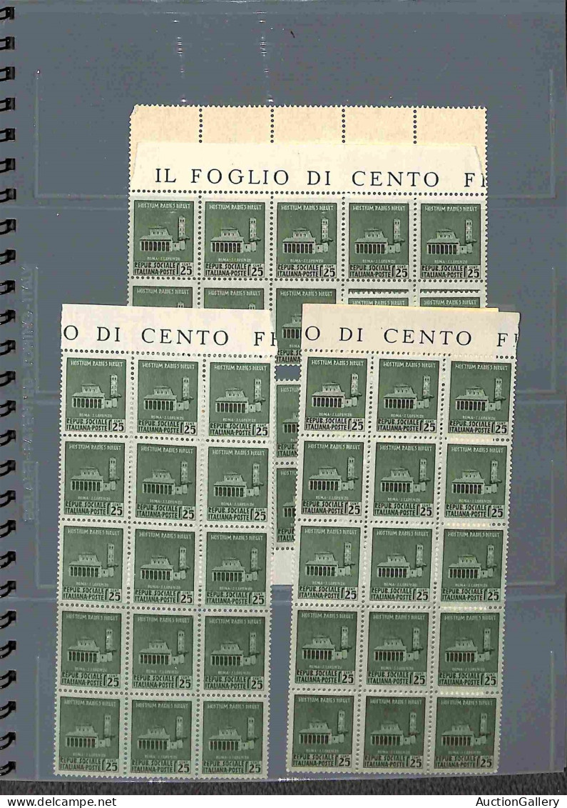 Lotti&Collezioni - Area Italiana - REPUBBLICA SOCIALE - 1944/1945 - Insieme Di Valori Singoli E In Blocchi Nuovi Di Fasc - Sonstige & Ohne Zuordnung