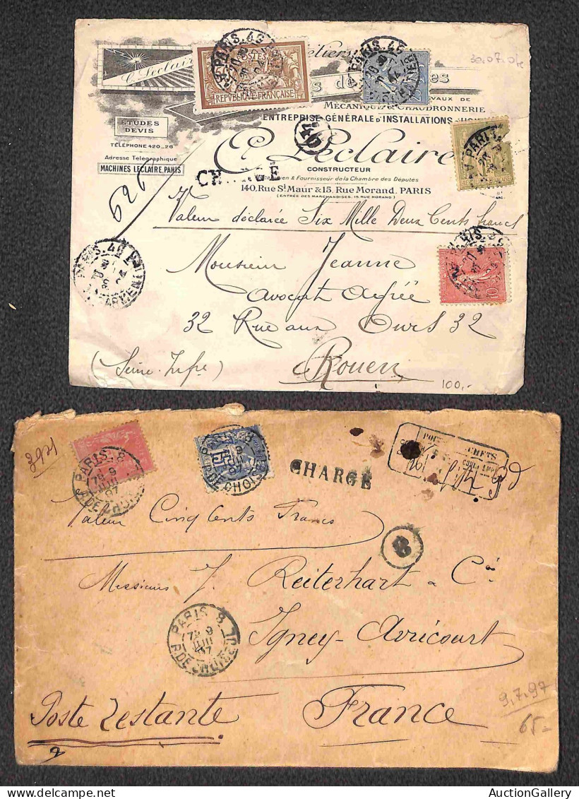 Lotti&Collezioni - Europa&Oltremare - FRANCIA - 1876/1904 - Dieci Buste + Un Frontespizio + Una Cartolina + Affrancature - Andere & Zonder Classificatie