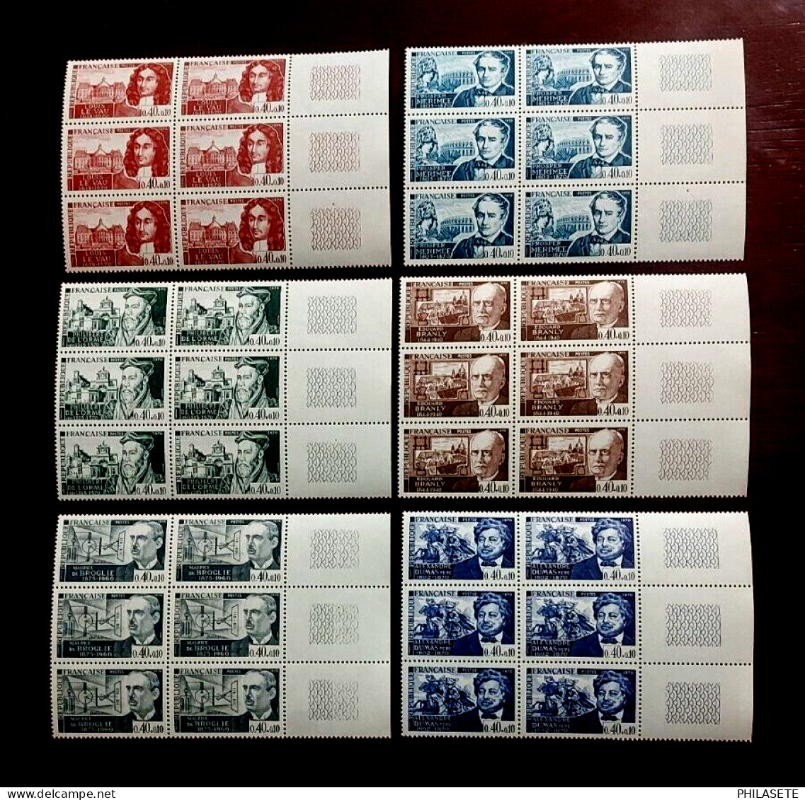 France 1970 6 Blocs De 6 Timbres N** YT N° 1623, 1624, 1625, 1626, 1627, 1628 - Feuilles Complètes