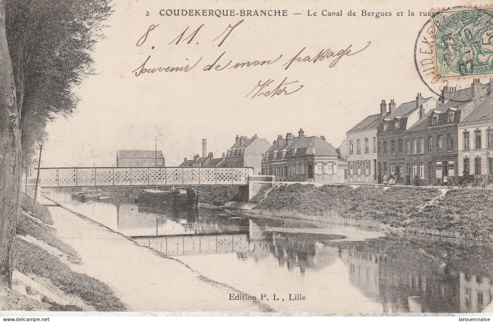 59 - COUDEBERQUE BRANCHE - Le Canal De Bergues Et La Rue Du Fort - Coudekerque Branche