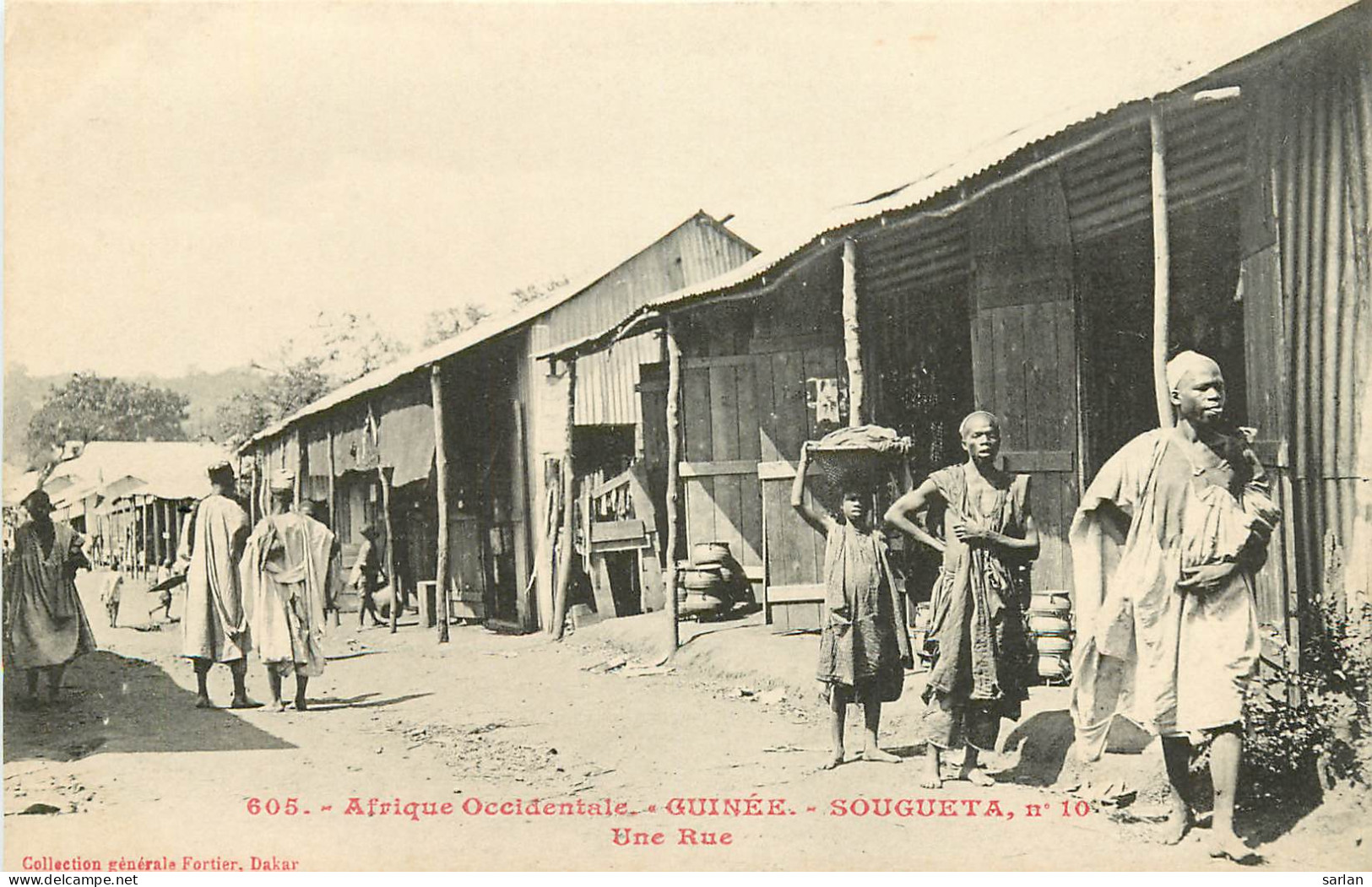  AOF , GUINEE FRANCAISE , Fortier N° 605 , SOUGUETA , Une Rue ,  * 299 82 - Guinée Française