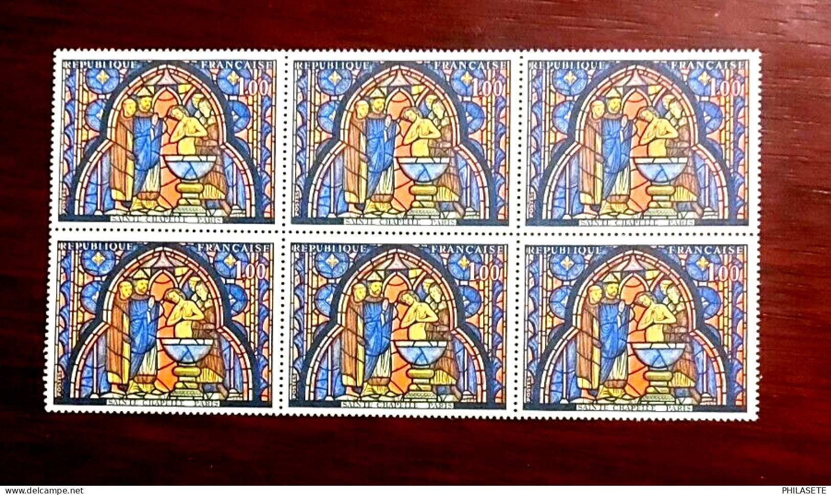 France 1964 Bloc De 6 Timbres Neuf** YV N° 1492 Tableau La Sainte Chapelle - Feuilles Complètes